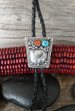 Navajo Coral Turquoise Sterling Silver Bolo Tie