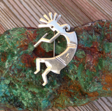 Native American Navajo Sterling Silver Kokopelli Pin Brooch