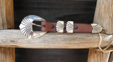 Native American Navajo 4 Piece Ranger Sterling Silver Buckle Set Vintage