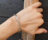 Native American Navajo 12KGF Sterling Silver Bracelet By Tahe