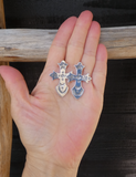 Native American Navajo Sterling Silver Vintage Cross Post Earrings