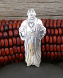 Native American Sterling Silver Navajo Jesus Brooch Pin, By Richard Jim