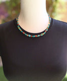 Turquoise Necklace, Single Strand Navajo Multi Stone Turquoise Beads 18"