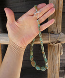 Navajo Green Turquoise Bead Necklace 18.5", Native American Necklace for Women