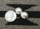 Navajo Silver Concho Dome Round Button Earrings Vintage Handmade