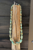 Navajo Green Turquoise Bead Necklace 18.5", Native American Necklace for Women