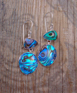 Abalone Sterling Silver Dangle Earrings