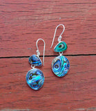 Abalone Sterling Silver Dangle Earrings