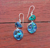Abalone Silver Dangle Earrings