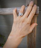 Native American Oxidized Sterling Silver Stacking Band Ring Size 7.25