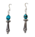 Navajo Turquoise Dangle Women's Silver Earrings