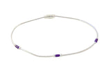 Liquid Silver Sugilite Bead Bracelet