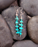 Vintage Native American Navajo Turquoise Bead Dangle Earrings