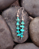 Vintage Native American Navajo Turquoise Bead Dangle Earrings