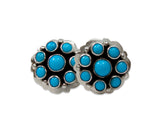 Navajo Silver Turquoise Cluster Post Earrings Ray Bennett