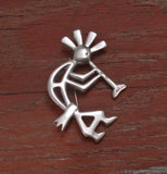 Native American Navajo Heavy Silver Kokopelli Brooch Pin