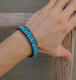 Native Style Turquoise Bead Leather Adjustable Unisex Bracelet