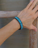 Native Style Turquoise Bead Leather Adjustable Unisex Bracelet