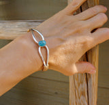 Native American Navajo 12KGF Silver Turquoise Bracelet