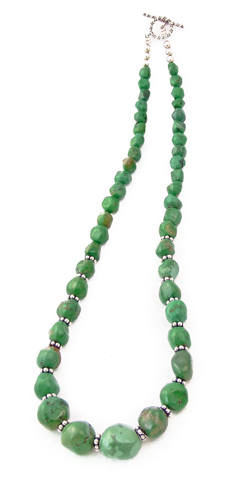 Navajo Green Turquoise Bead Necklace 18