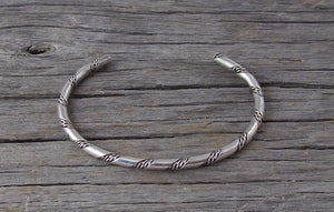 Navajo Silver Baby Infant Twist Cuff Bracelet Tahe