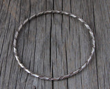 Navajo Silver Twist Rope Bangle Bracelet Vintage