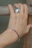 Sterling Silver Navajo Narrow Stamped Silver Bracelet