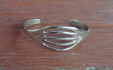 Navajo Wide Silver Baby Infant Cuff Bracelet