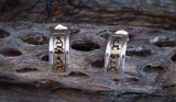 Navajo 14K Gold Silver Kokopelli Hoop Earrings Small