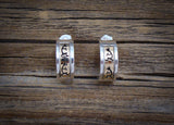 Navajo 14K Gold Silver Kokopelli Hoop Earrings Small