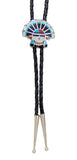 Zuni Headdress Turquoise Multi Inlay Bolo Tie