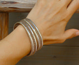 Navajo Silver Gold Cuff Bracelet By Tahe