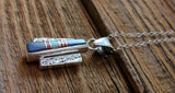 Navajo Denim Lapis Multi Inlay Silver Pendant 18" Chain