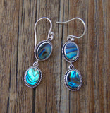 Handmade Abalone Sterling Silver Dangle Earrings