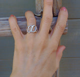 Navajo Sterling Silver Sand Cast Ring Size 5.5