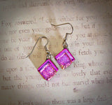 Handcrafted Dichroic Glass Pink Dangle Earrings