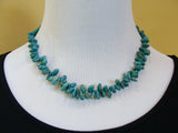 Vintage Navajo Silver Turquoise Bead Necklace 17.5"