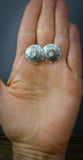 Vintage Navajo Silver Mussel Shell Post Earrings