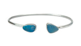 Raw Opal Sterling Silver Minimalist Wire Bracelet