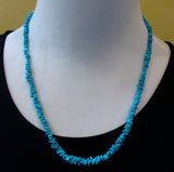 Turquoise Bead Sterling Silver Necklace Navajo 21.75"