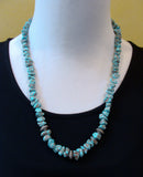 Turquoise Sterling Silver Bead Necklace Navajo Vintage