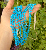 Native American Santo Domingo Turquoise Bead 5 Strand Long Necklace