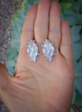 Zuni Silver Inlay Mussel Shell Drop Post Earrings