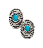 Silver Turquoise Earrings, Native American