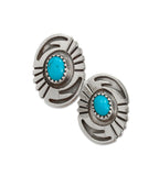 Navajo Silver Turquoise Post Earrings Women's