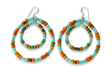 Navajo Spiny Oyster Turquoise Bead Dangle Earrings