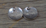 Navajo Silver Round Post Sunface Earrings