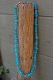 Navajo Turquoise Spiny Oyster Sterling Silver Bead Necklace, Native American Jewelry