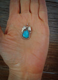 Turquoise Pendant, Kingman Turquoise Sterling Silver Pendant Navajo, Native Amer