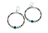 Turquoise Glass Bead Guatemalan Dangle Earrings